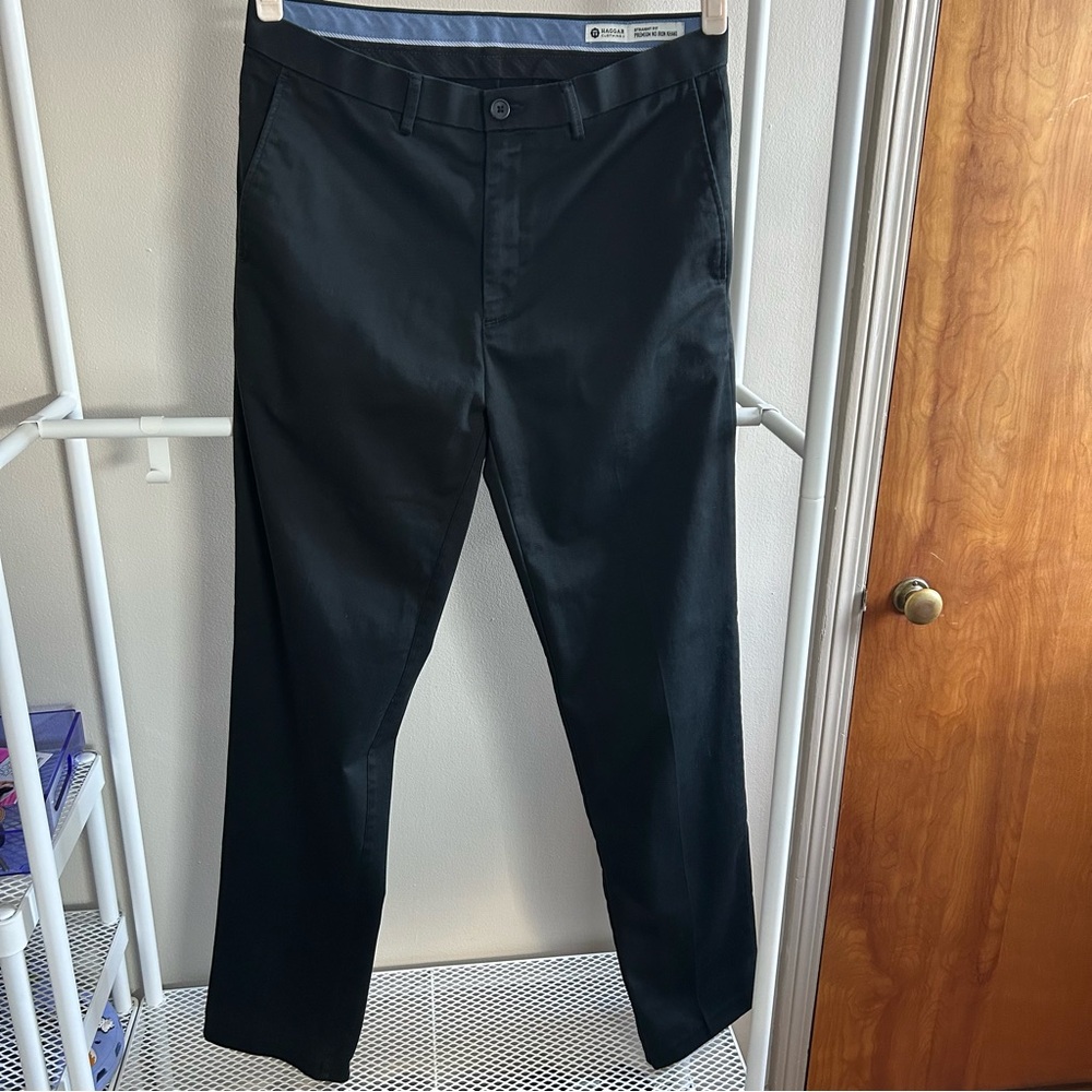 ⭐️ BUNDLE of 2 Haggar Clothing men’s straight fit premium no iron black pants - Picture 11 of 11
